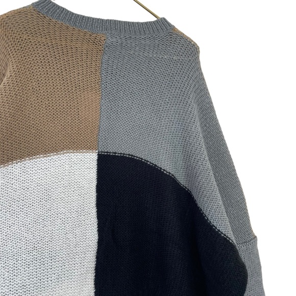 NWT Wooden Ships by Paola Buendia Oversized Boxy Soft Knit Colorblock Sweater - Picture 9 of 16
